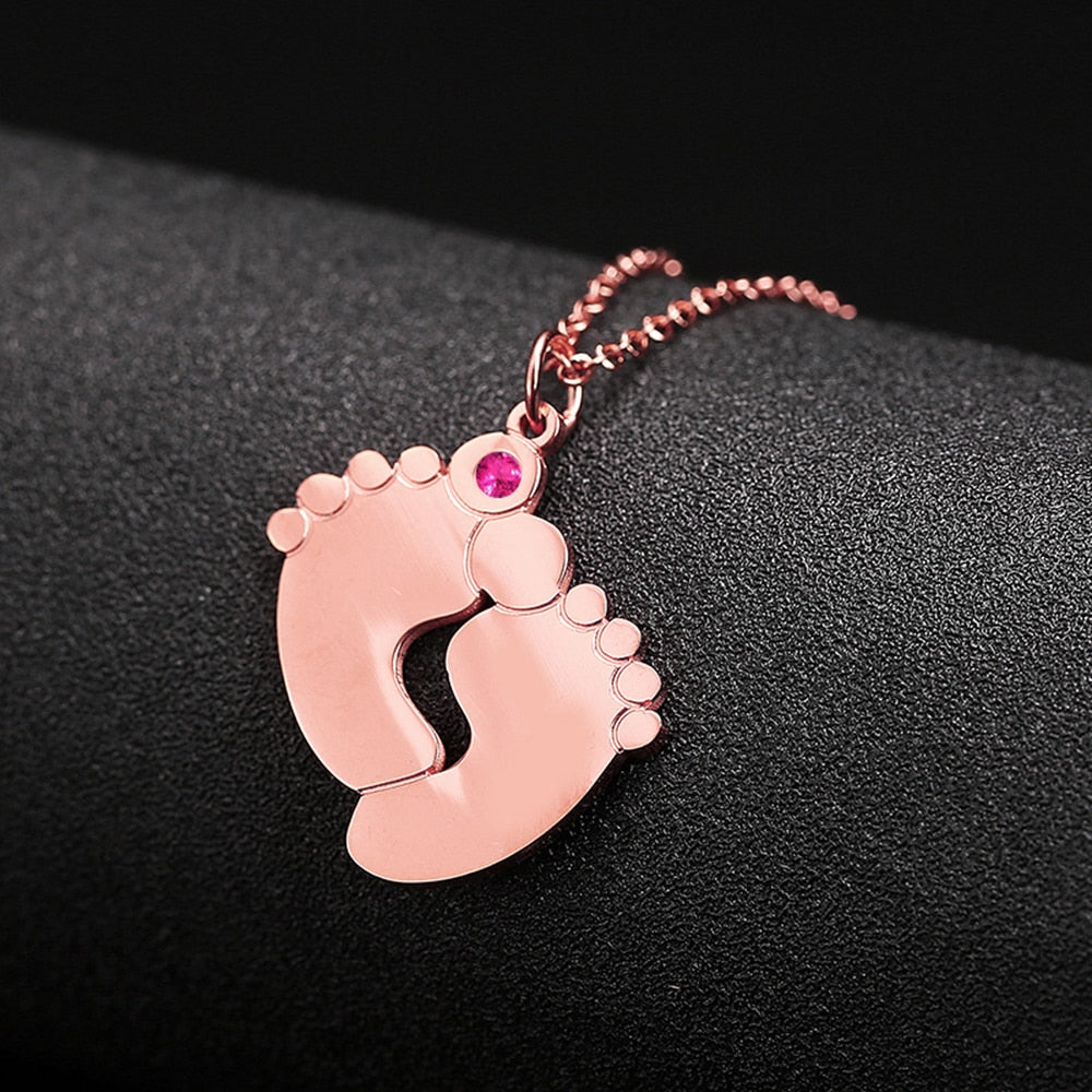 Collier de pieds de bébé personnalisé