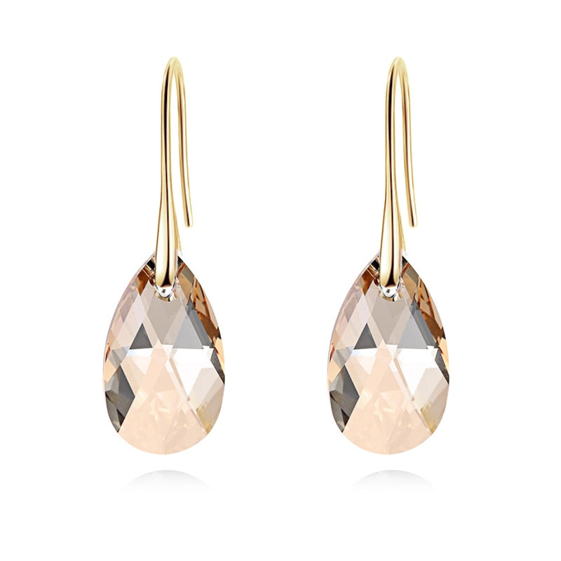 Boucles d'oreilles en cristal en forme de goutte d'eau