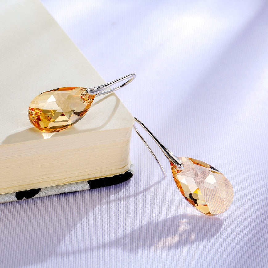 Boucles d'oreilles en cristal en forme de goutte d'eau