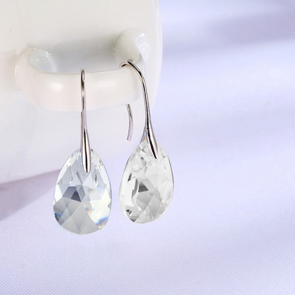 Boucles d'oreilles en cristal en forme de goutte d'eau