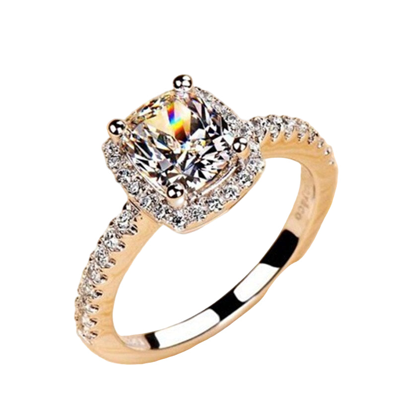 Bague de promesse carrée midi