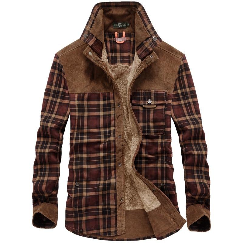 Veste d'hiver en flanelle à carreaux