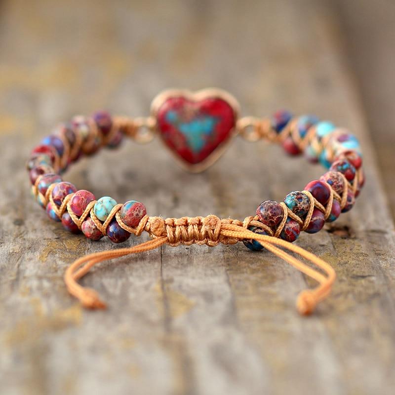 Bracelet tressé cœur de la passion