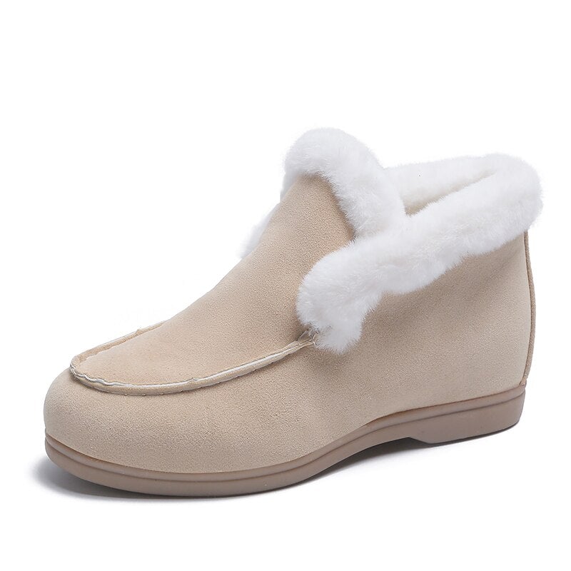 Bottines en daim et cuir