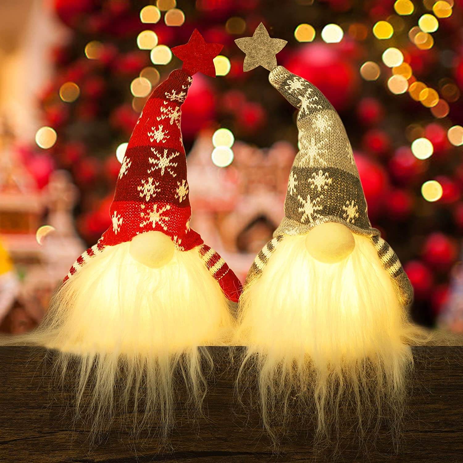 Gnome de Noël illuminé