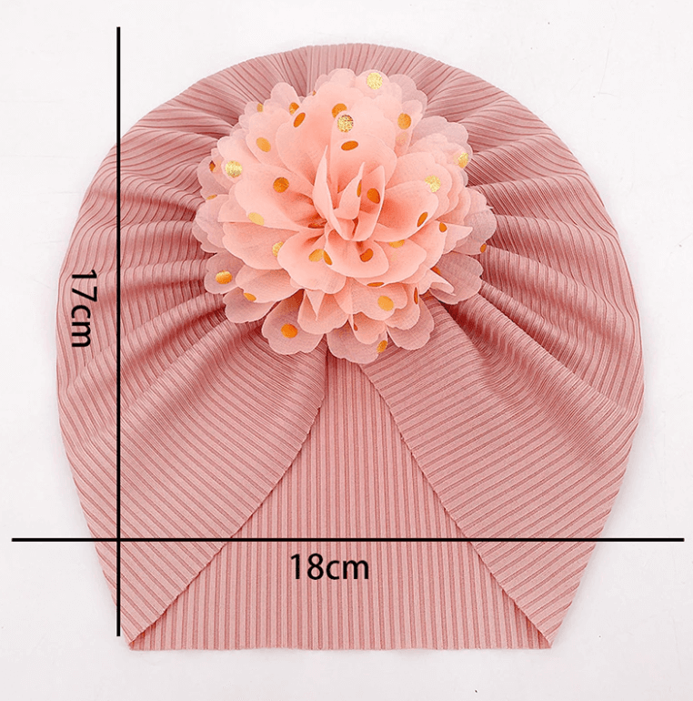 Chapeau turban à volants pour bébé
