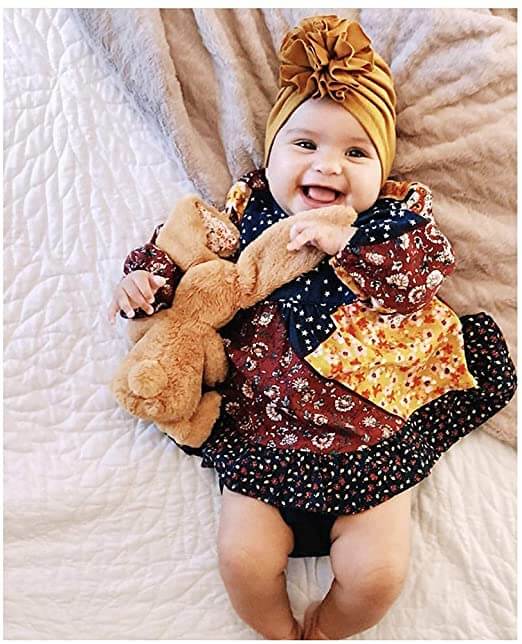 Chapeau turban à volants pour bébé