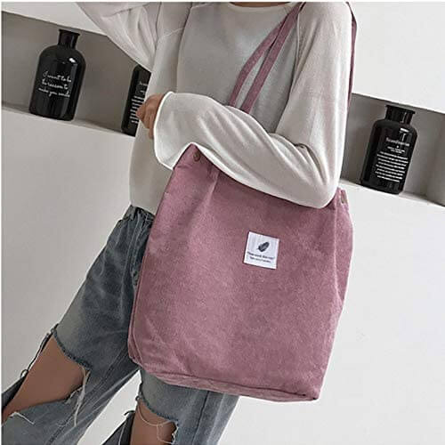 Sac fourre-tout en velours côtelé