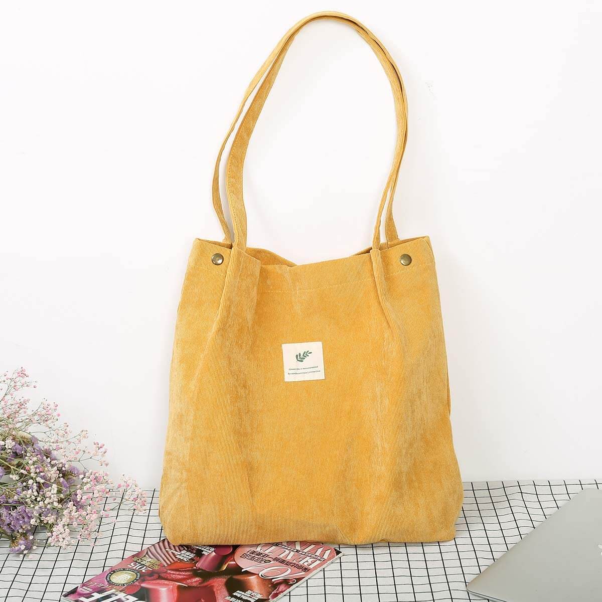 Sac fourre-tout en velours côtelé
