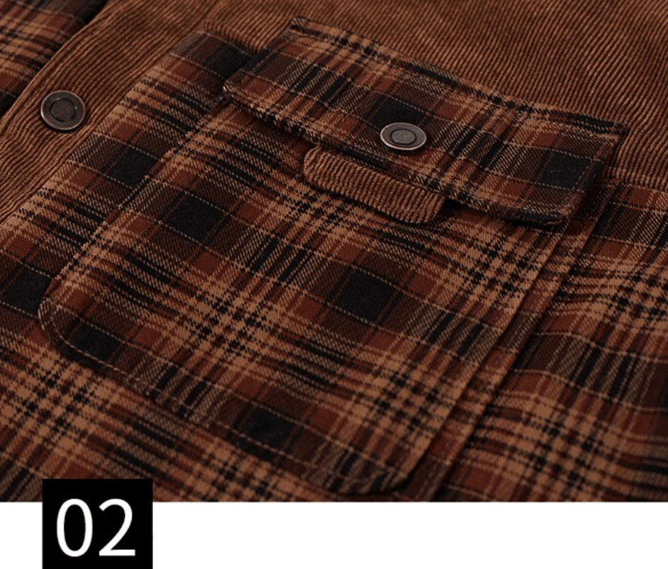 Veste d'hiver en flanelle à carreaux