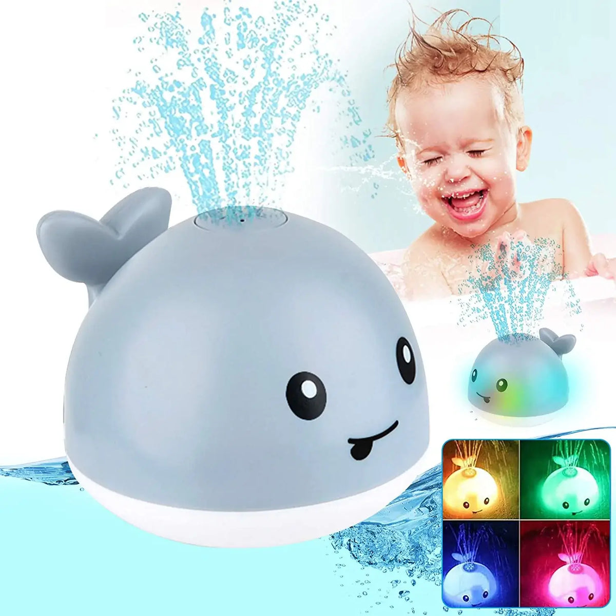 Jouets de bain baleine à jet d'eau