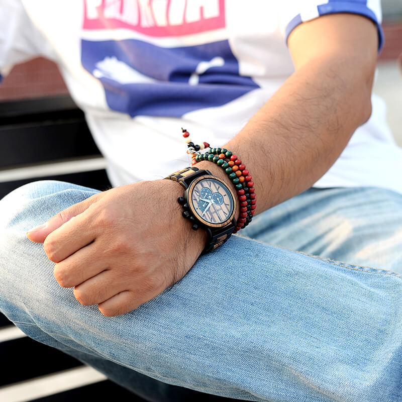 Montre de luxe en bois pour hommes